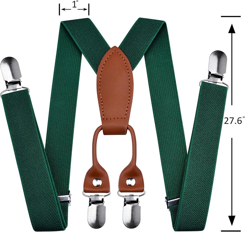 Branduce Solid Color Baby Boy Suspender with 4 Strong Clips Adjustable Kids Y Back Suspenders - Image 3